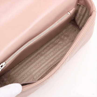 Prada Diagramme Leather Chain Shoulder Bag in Pink