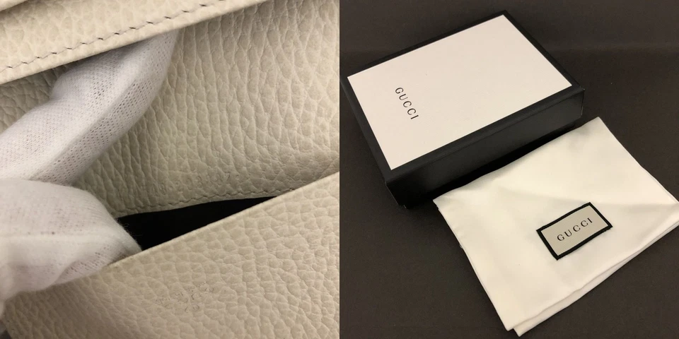 Gucci GG Marmont Leather Card Case in White