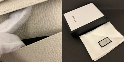 Gucci GG Marmont Leather Card Case in White