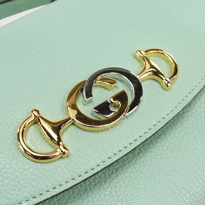 Auth GUCCI Zumi Handbag In Green Leather