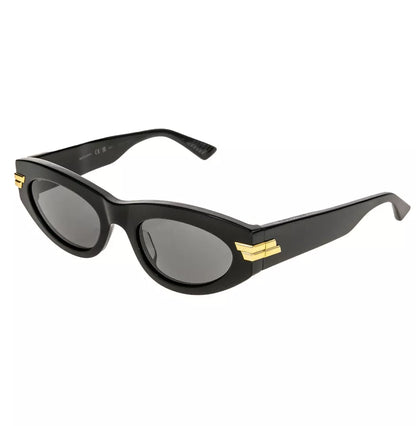 BOTTEGA VENETA MITRE Black Oval Sunglasses