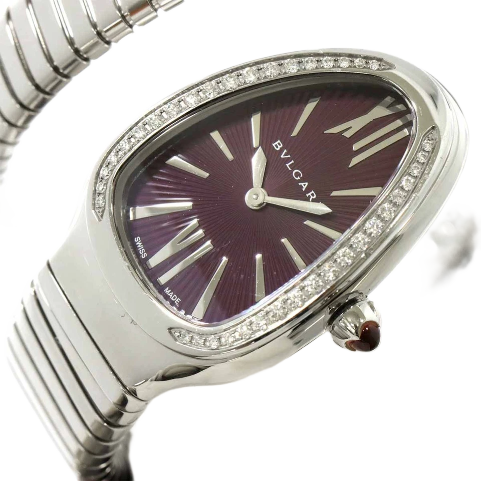 BVLGARI Serpenti SP35S Quartz Purple Dial Ladies Watch