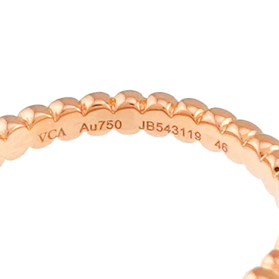 Van Cleef Arpels Perlee Ring Small 18K PG 750 Size 46 3.75(US)