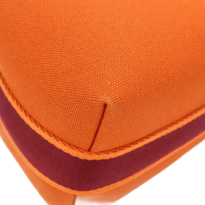 Auth HERMES Brid a Black PM Pouch In Canvas Orange Women