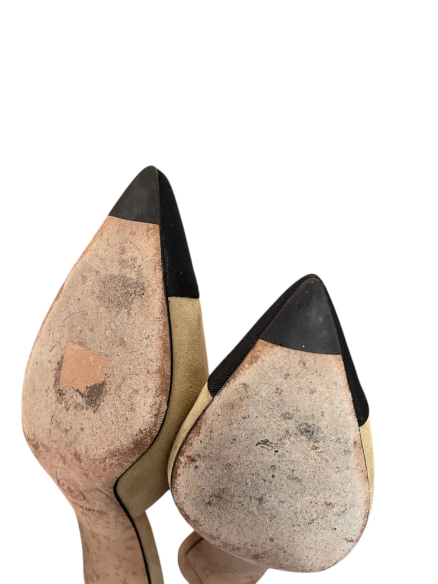 Chanel Suede Grosgrain Heeled Mules