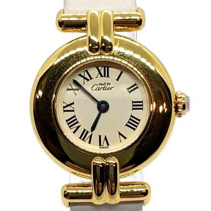 Cartier Must Colisee Roman Index Watch Wristwatch SM Women's White Dial