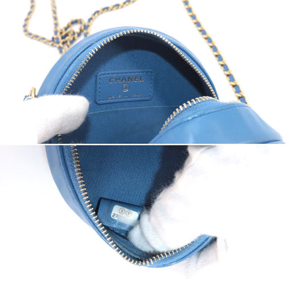 CHANEL Matelasse Mini Classic Chain Shoulder Bag Leather Blue