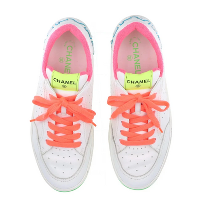 Chanel Coco Mark Leather Sneakers 43 Men's Multicolor