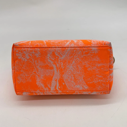 Christian Dior CD Logo Canvas Leather Orange Pouch