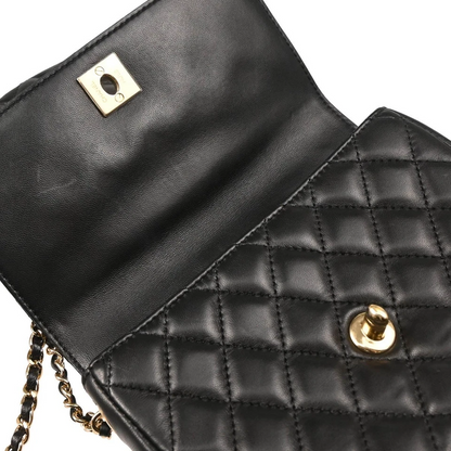 Chanel Black Lambskin Side Packs Shoulder Bag