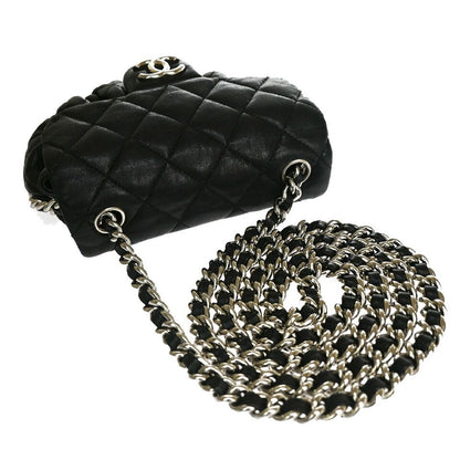 CHANEL CC Chain Around Mini Matelasse Shoulder Bag Leather Black