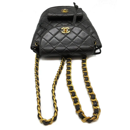 Authentic CHANEL CC Logo Matelasse Chain Backpack Bag