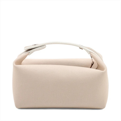 Hermès Brid-A-Brac PM Handbag in Beige Canvas with Silver-Tone Hardware