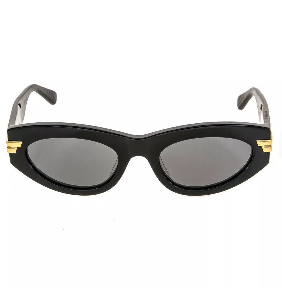 BOTTEGA VENETA MITRE Black Oval Sunglasses