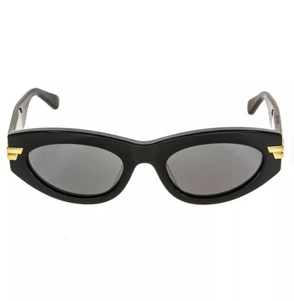 BOTTEGA VENETA MITRE Black Oval Sunglasses