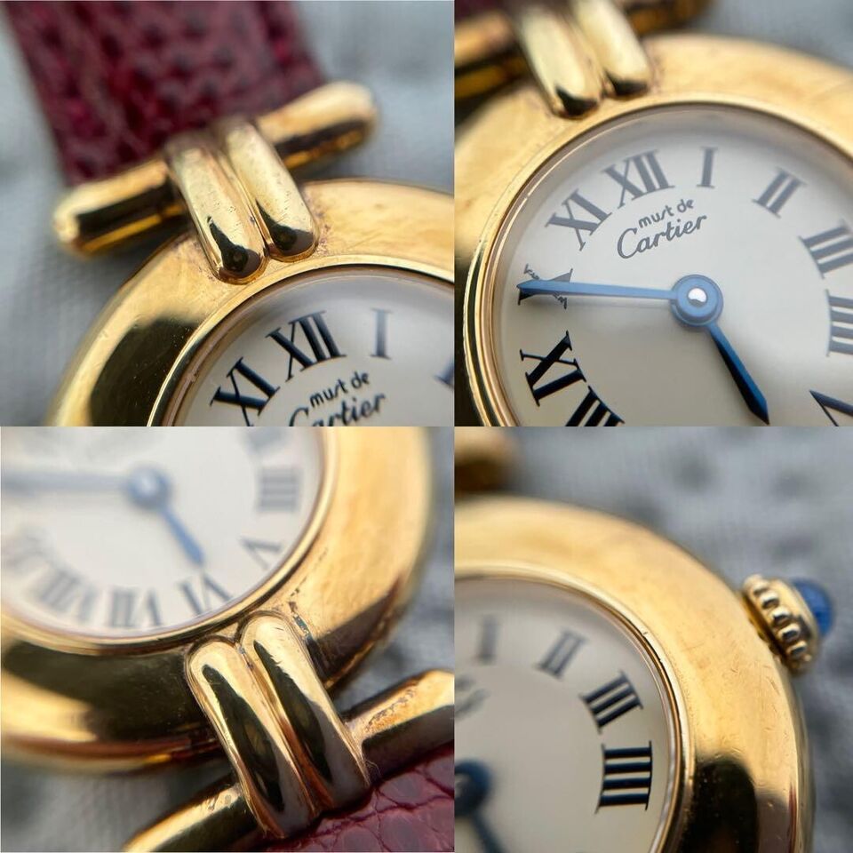 CARTIER Must Vermeil colise Watch White Dial Quartz