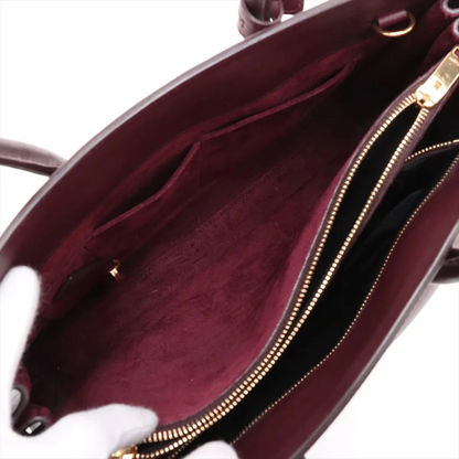 Saint Laurent Paris Sac de Jour Leather 2 Way Handbag Bordeaux
