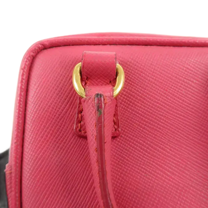 PRADA Logo Safiano Leather Mini Hand Bag