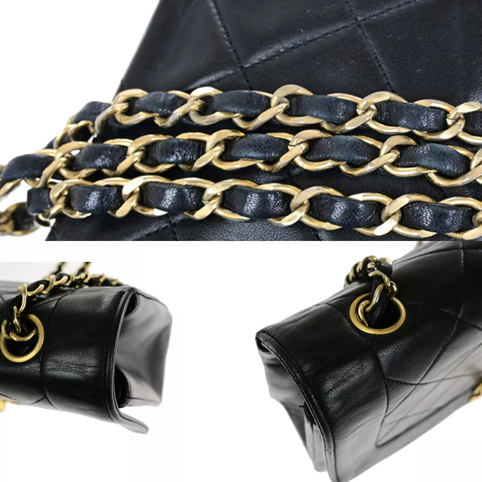 CHANEL CC Diana Matelasse 25 Chain Shoulder Bag – Black Leather