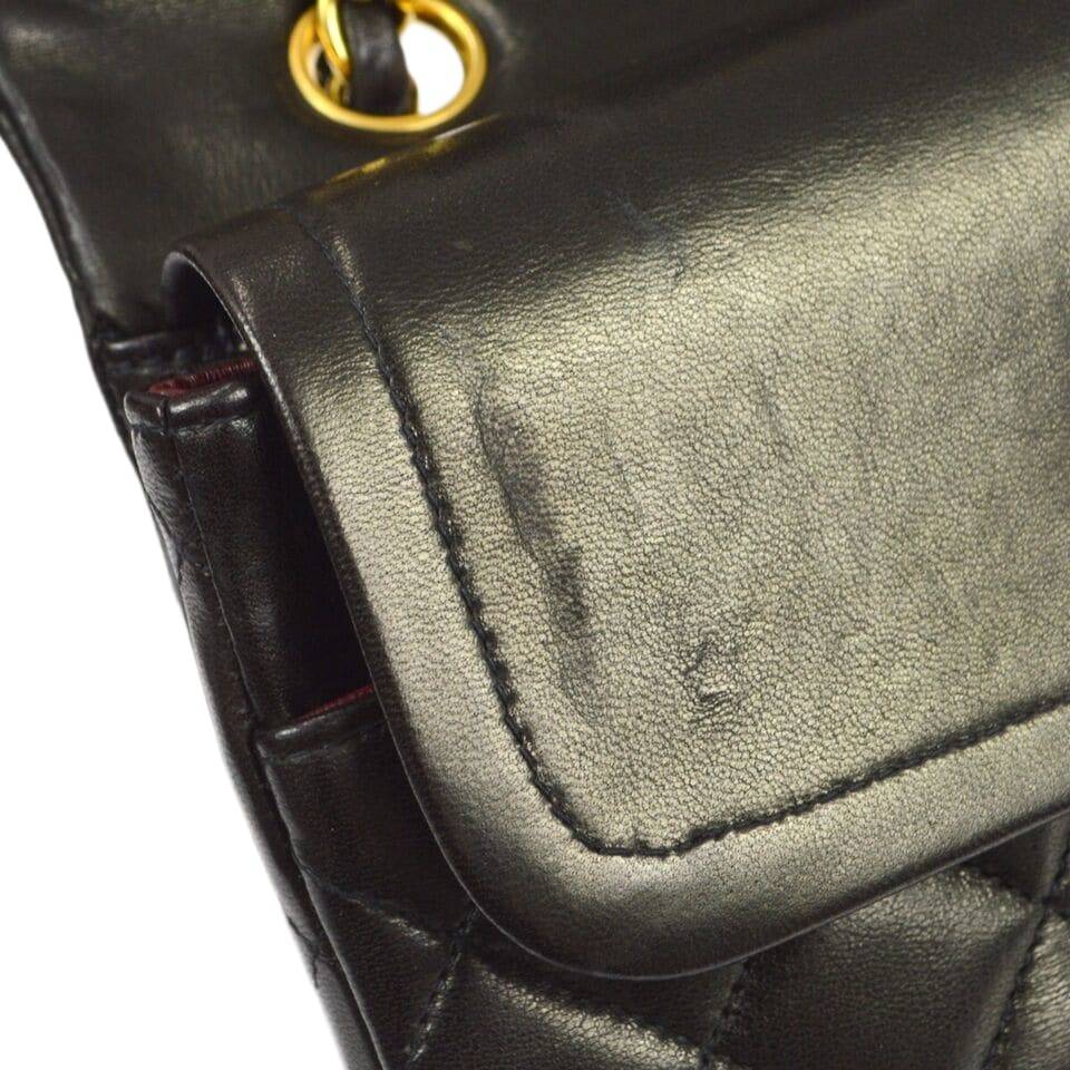 Chanel Black Lambskin Medium Classic Double Flap