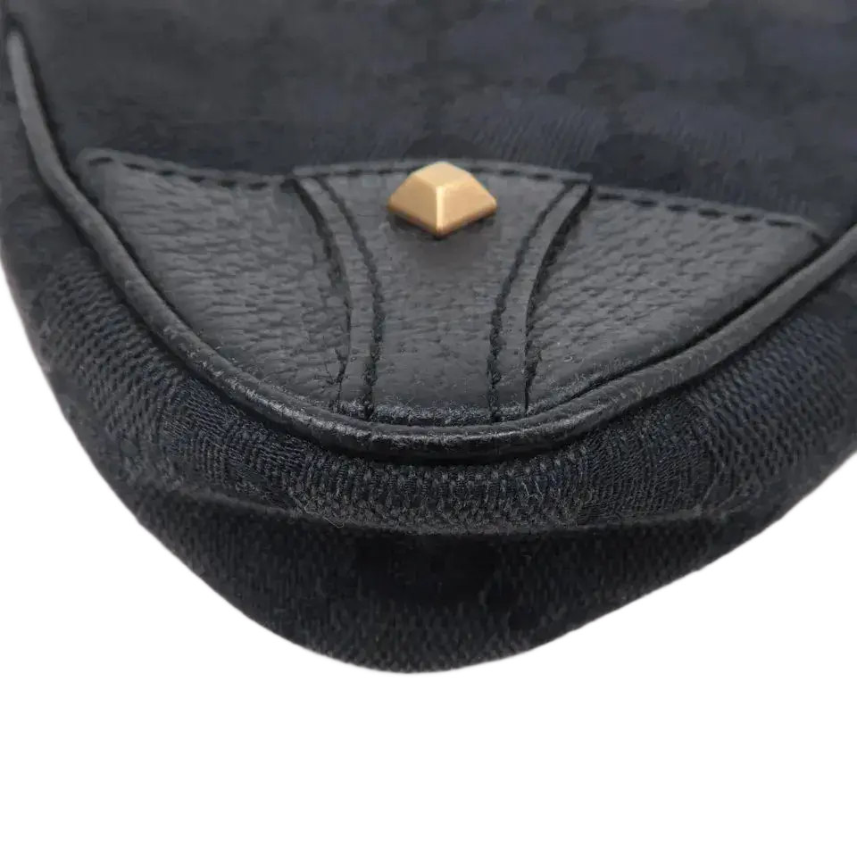 GUCCI Chain Hand Bag Pouch Black GG