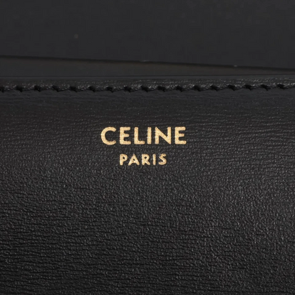 Celine Triomphe Small Flap Wallet Leather Compact Wallet Black