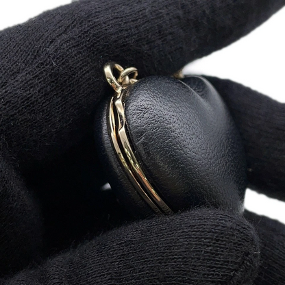 CHANEL CC Logo Mirror Necklace Lambskin Black