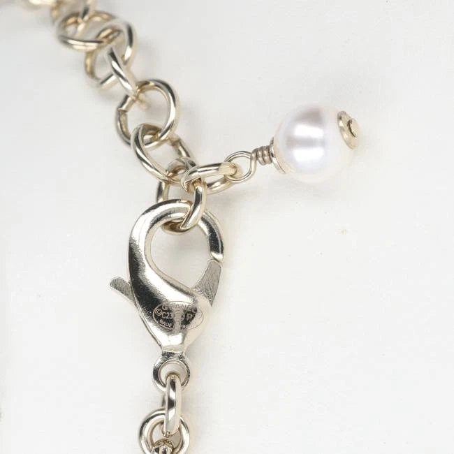 Chanel C23P Coco Mark Heart Necklace Reversible Rhinestone Metal
