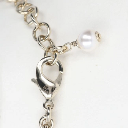Chanel C23P Coco Mark Heart Necklace Reversible Rhinestone Metal