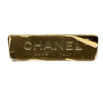 CHANEL Chain Vanity Shoulder Bag In White Tweed with Gold Hardware