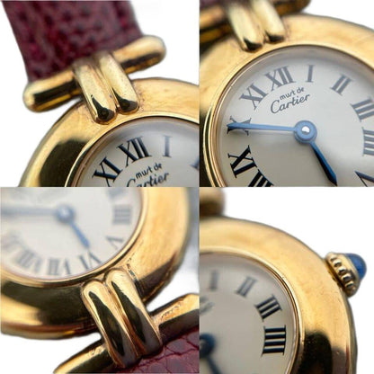 CARTIER Must Vermeil colise Watch White Dial Quartz