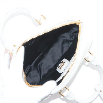 Miu Miu Arkady Leather 2 Way Handbag Beige