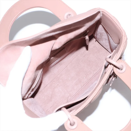 Christian Dior My Lady Dior Cannage Leather 2 Way Handbag Pink With Charms