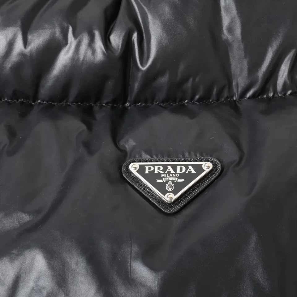 Prada Triangle Logo 22 Years Nylon Down Jacket 38 Ladies' Black