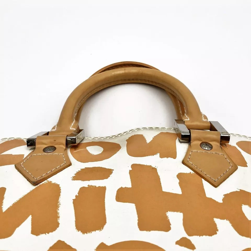 LOUIS VUITTON Alma MM Monogram Graffiti Hand Bag In Beige