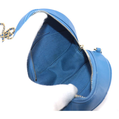 CHANEL Matelasse Mini Classic Chain Shoulder Bag Leather Blue