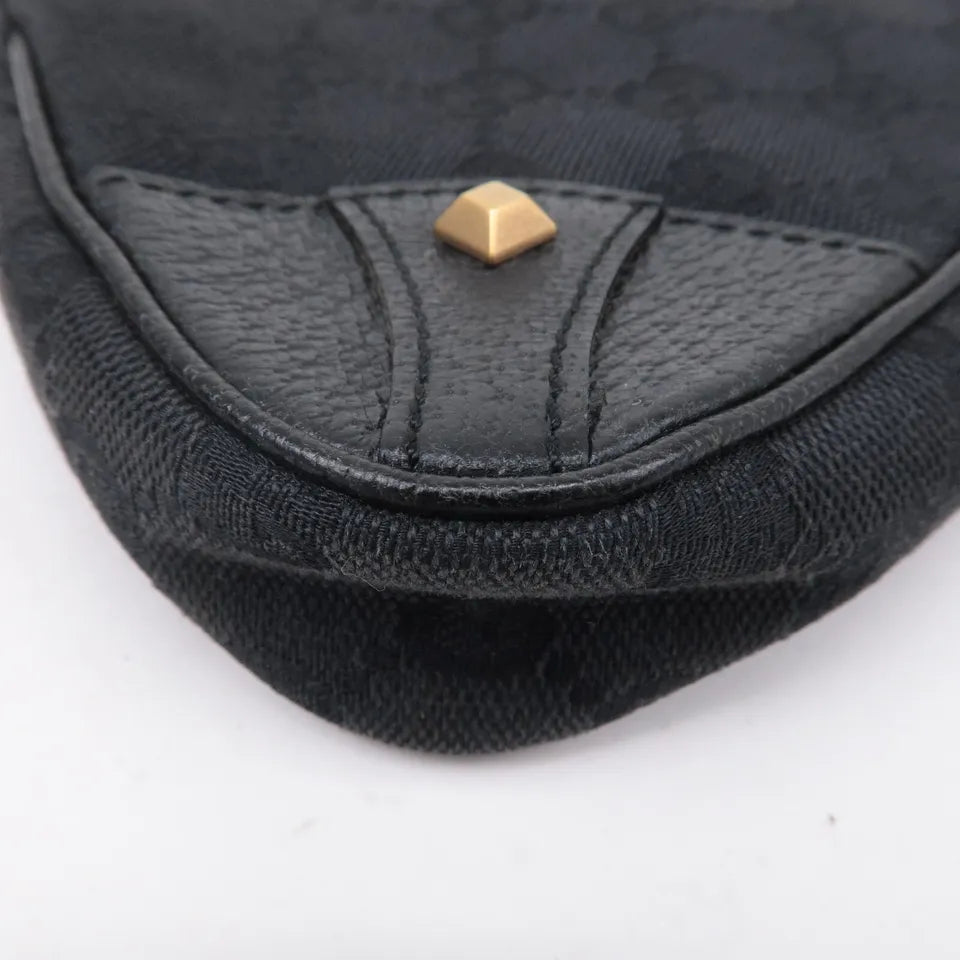 GUCCI Chain Hand Bag Pouch Black GG