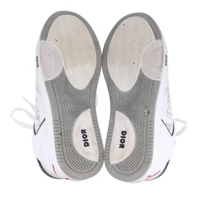 Dior x Sean Stussy B27 Leather Sneakers 41 Men's White Oblique Shoelaces