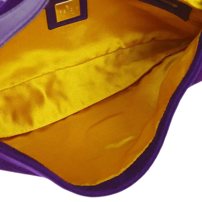 Fendi Purple Suede Baguette Handbag
