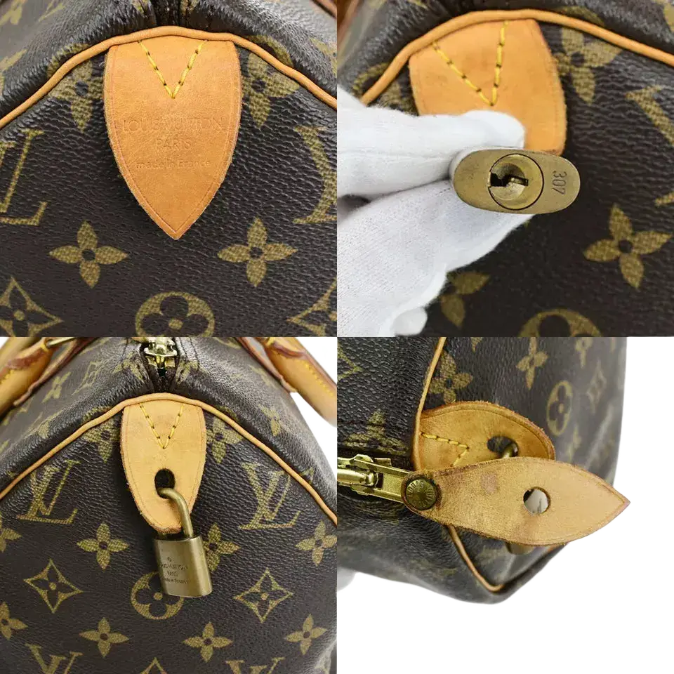 LOUIS VUITTON Speedy 30 Travel Handbag – Brown Monogram Leather