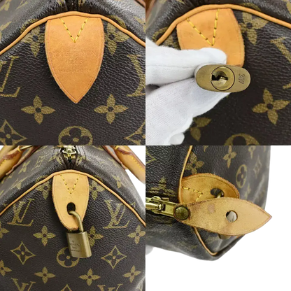 LOUIS VUITTON Speedy 30 Travel Handbag – Brown Monogram Leather