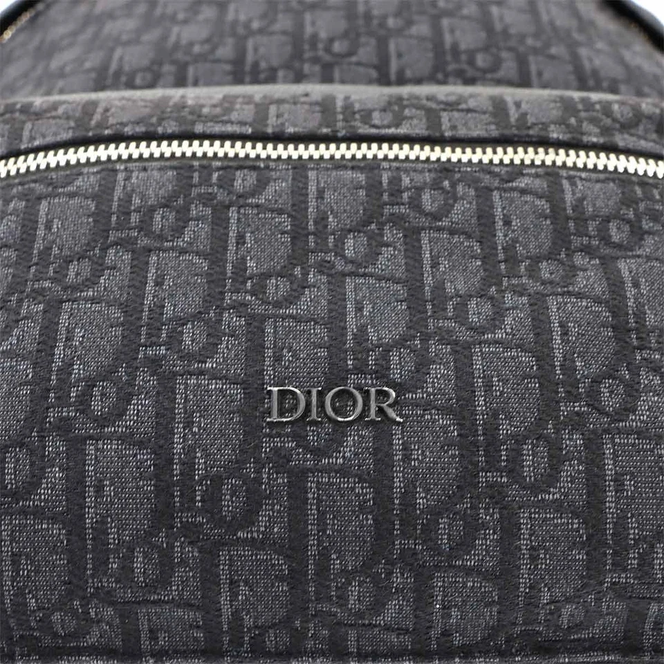 Christian Dior Oblique Rider Backpack in Black Canvas & Leather
