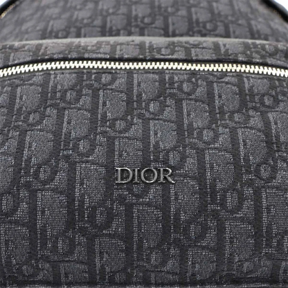 Christian Dior Oblique Rider Backpack in Black Canvas & Leather