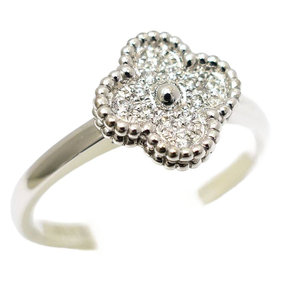 Van Cleef & Arpels K18WG Sweet Alhambra Diamond Ring