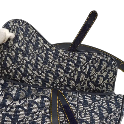 Christian Dior Navy Trotter Saddle Handbag
