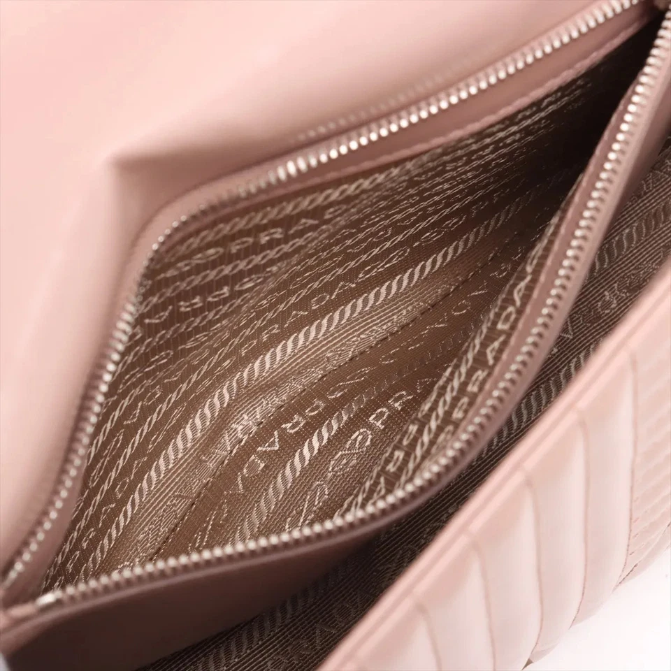 Prada Diagramme Leather Chain Shoulder Bag in Pink