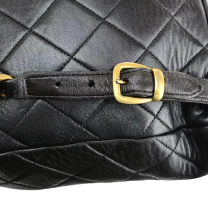 CHANEL CC Logo Matelasse Chain Backpack Bag – Black Leather