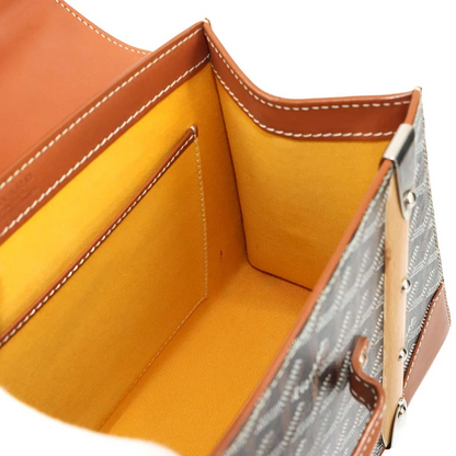 Goyard Saigon PM in Black Goyardine Canvas, Leather & Wood