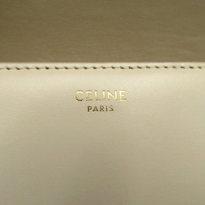 CELINE Soiree Shoulder crossbody hand Bag leather Beige Used