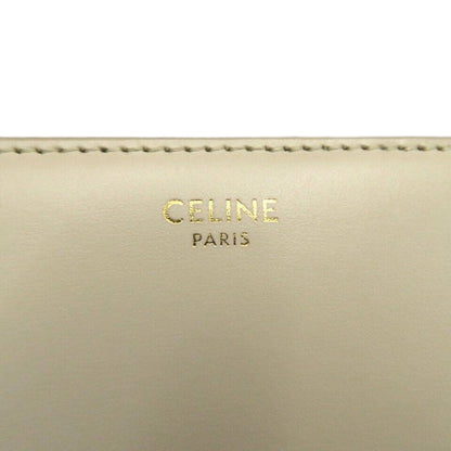 CELINE Soiree Shoulder crossbody hand Bag leather Beige Used